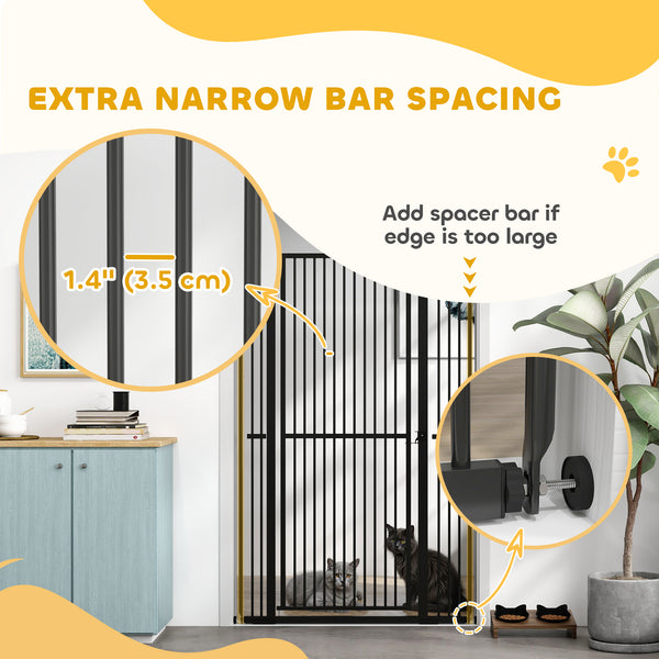 Extra-tall pet gate, black