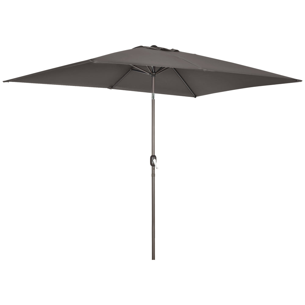 6.5 x 10 ft Rectangular Umbrella, Dark Gray