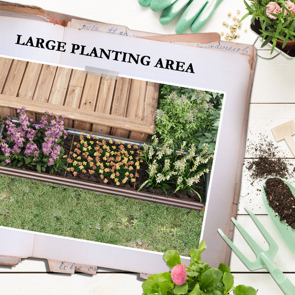 Galvanized Raised Garden Bed 8 ft. x 2 ft. x 1 ft., brown