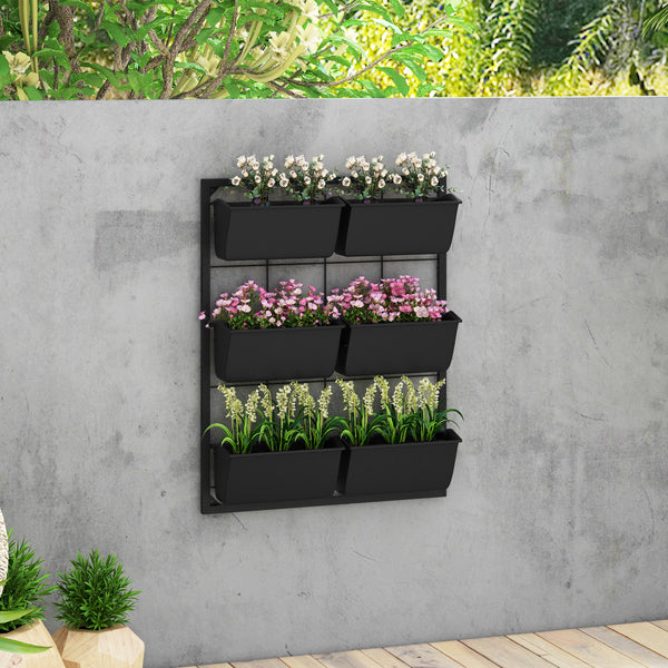 3-tier wall planter with 6 pots
