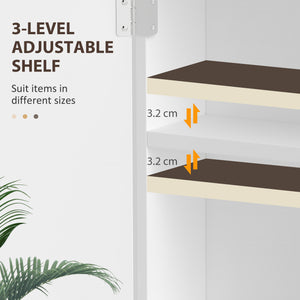 Medicine cabinet, storage unit with 2 doors and adjustable shelf, white