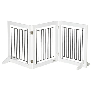 Freestanding foldable barrier with 2 support legs, white