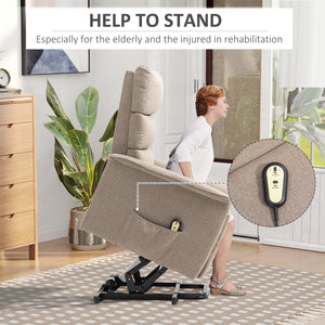 Recliner chair for the elderly, beige