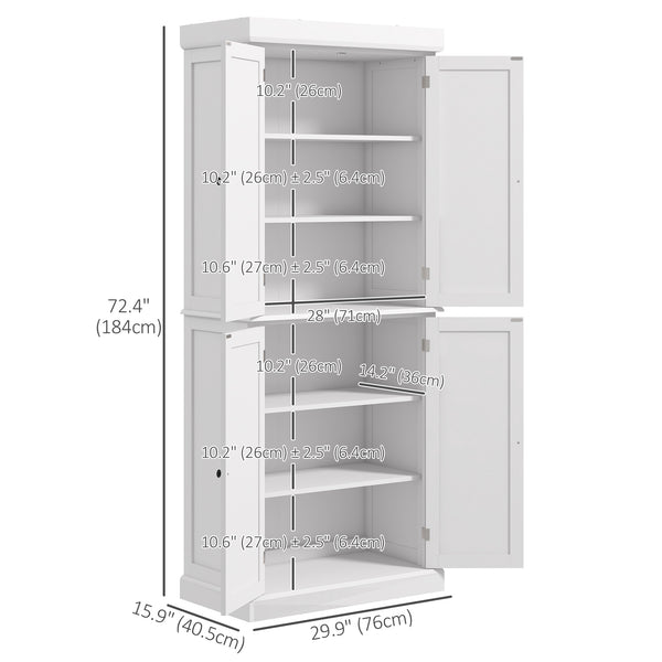 Kitchen cabinet with 4 doors, white