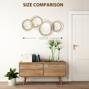 Wall decor, round mirror with frame