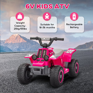 6V electric quad for children, pink