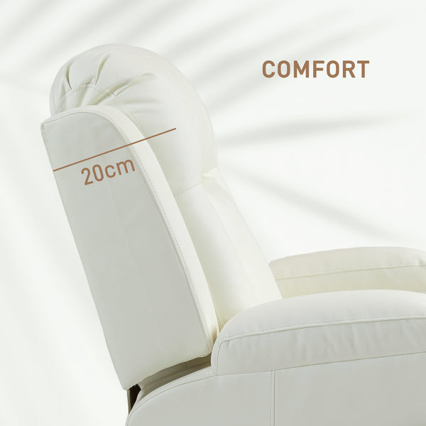 Cream White Swivel Massage Rocking Chair