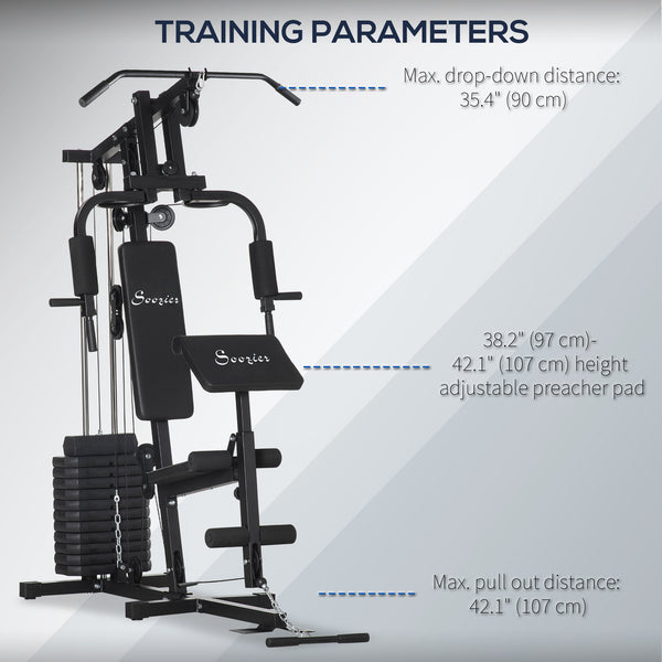 Multifunctional weight machine with 65 kg weight