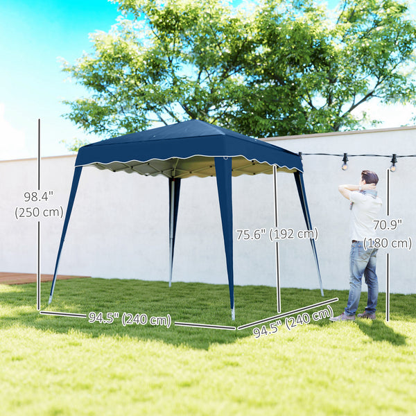 8 x 8 Folding Awning with Carry Bag, Blue