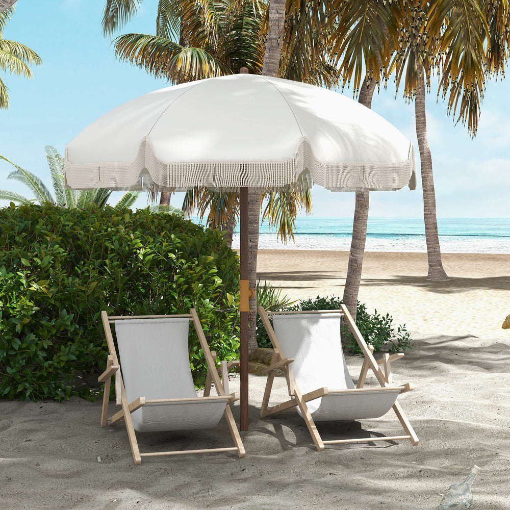 6.2-foot beach umbrella, light gray 
