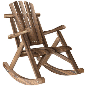 Outdoor wooden rocking chair, oversized Adirondack style