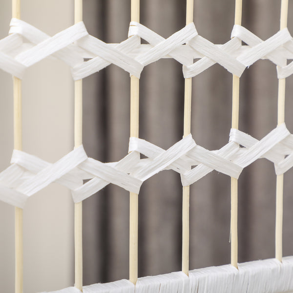 6-Panel Corrugated Fiber Folding Room Divider, White