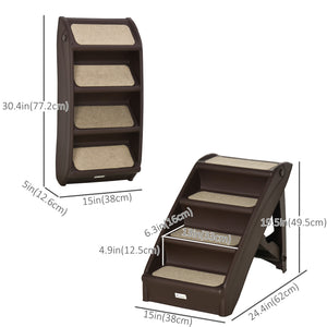 Portable stairs for dogs and cats, dark brown