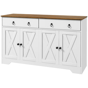 Sideboard with 2 drawers, 4 sliding doors and 2 adjustable shelves, white.