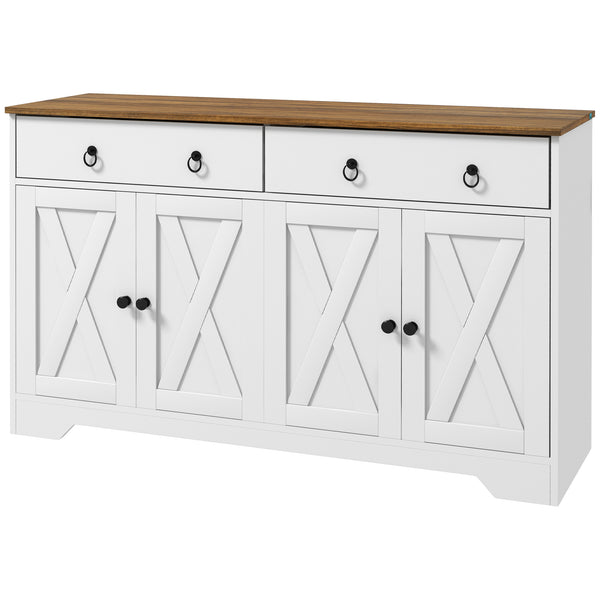 Sideboard with 2 drawers, 4 sliding doors and 2 adjustable shelves, white.