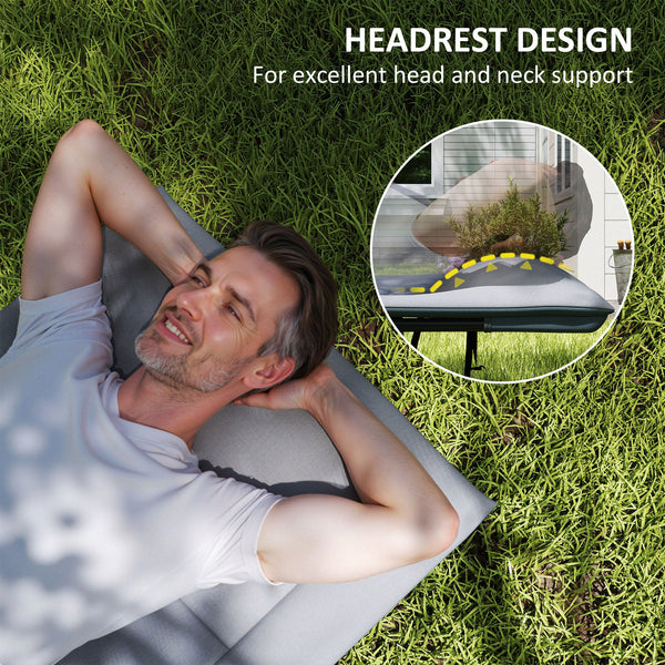 67cm Wide Folding Bed for Adults with Cushion, Storage Pocket, Max Load 150kg, Grey