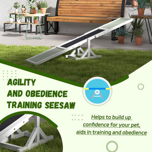 White wooden dog swing