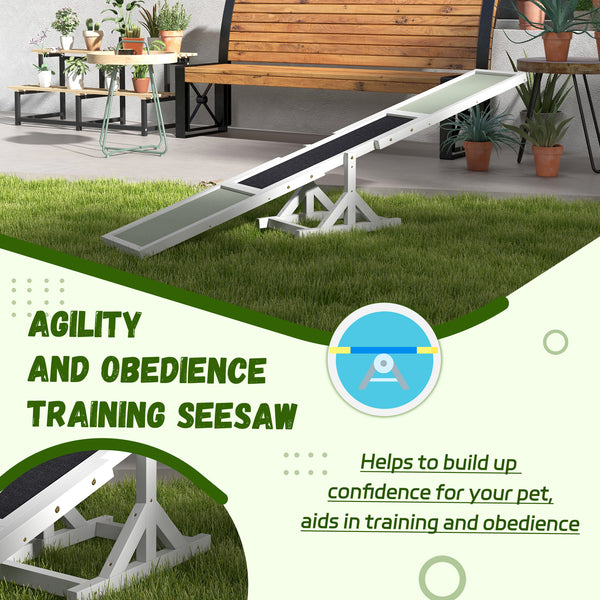 White wooden dog swing