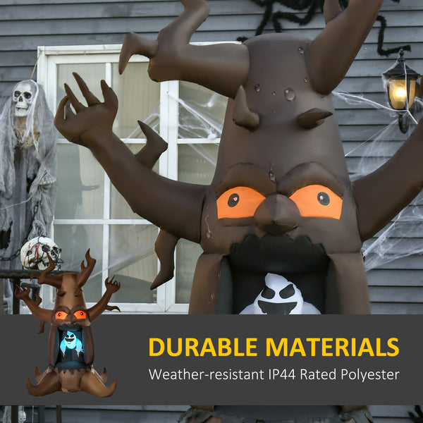 Halloween Inflatable Decoration Haunted Tree with White Ghost, Outdoor LED Display