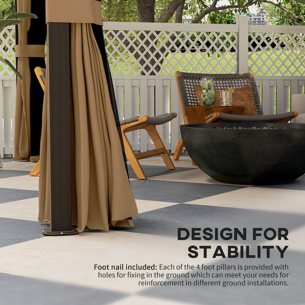 10' x 12' Deluxe Hardtop Gazebo with Aluminum Frame for Patio, Cafe