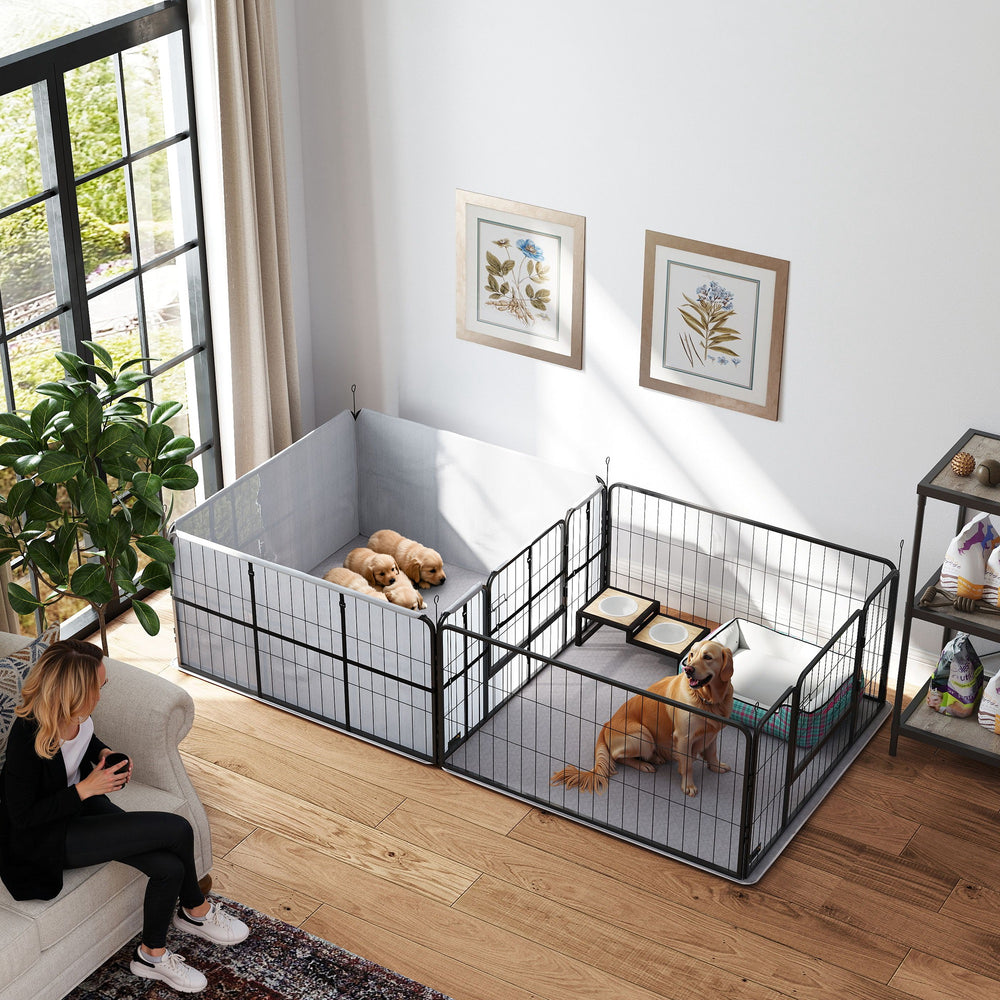 7-panel whelping box with washable absorbent mats