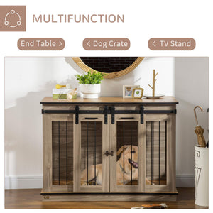 Cage cabinet with divider panel, oak