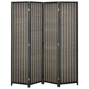 4 Panel Portable Folding Room Divider, Brown