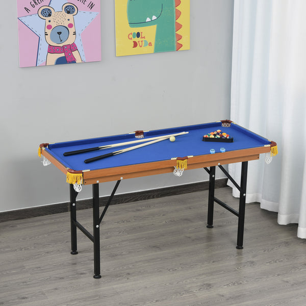 Mini Portable Pool Table with Cues, Ball, Chalk and Rack, Blue
