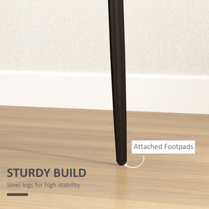 Set of 4 high-back padded chairs with metal legs, grey