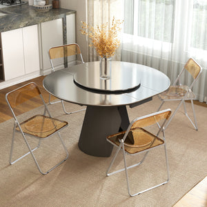 Set of 4 transparent acrylic folding chairs