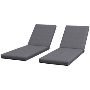 Set of 2 replacement cushions for sun loungers, grey