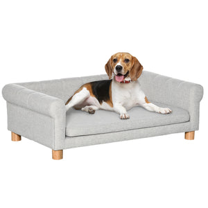 Modern Pet Sofa for Medium and Large Pets with Removable Seat Cushion, Light Grey