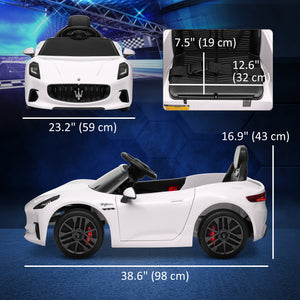 Maserati Gran Turismo 12V Licensed with Remote Control, White