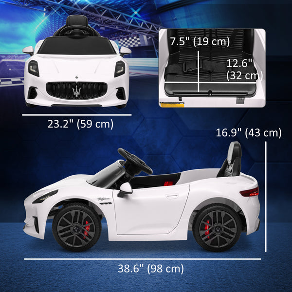 Maserati Gran Turismo 12V Licensed with Remote Control, White