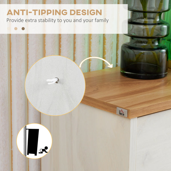 Modern shoe cabinet with 3 drop-down drawers and adjustable shelf, white