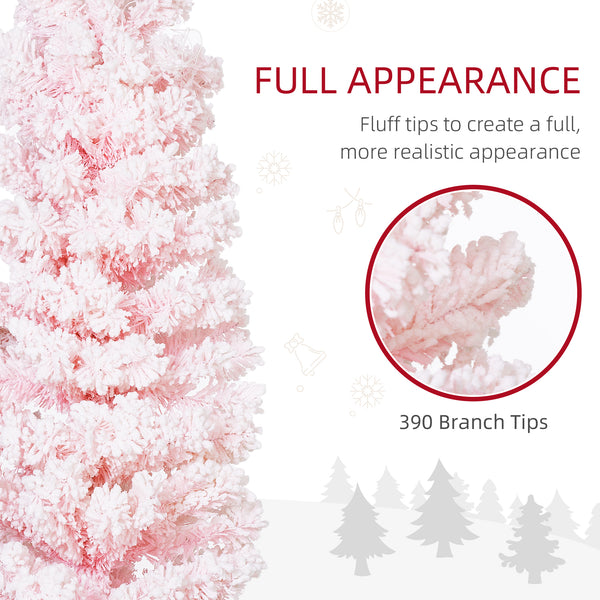 4ft Frosted Pink Pencil Christmas Tree