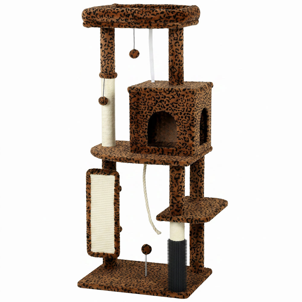 52-inch cat tree with condo, bed, sisal scratching posts and platforms