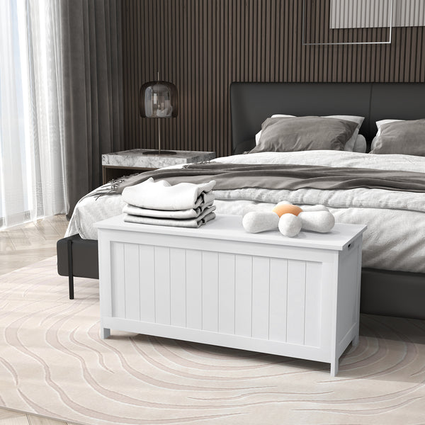 Storage chest with 2 safety hinges, white