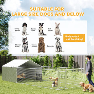 Galvanized steel kennel with waterproof cover