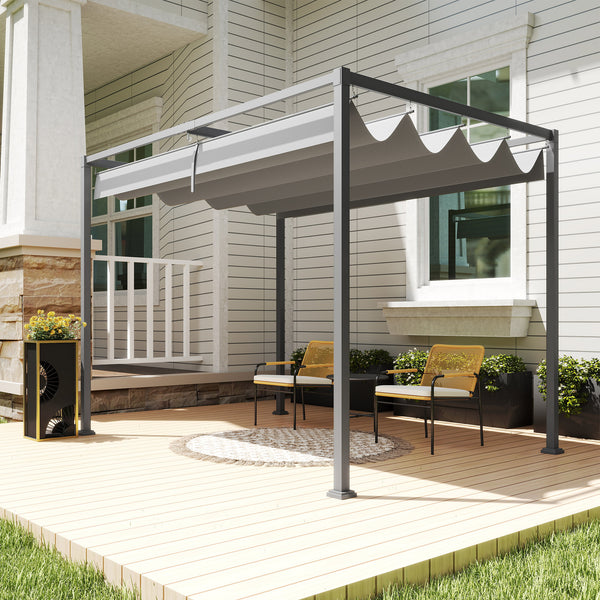 7 x 10 pergola with retractable roof, grey