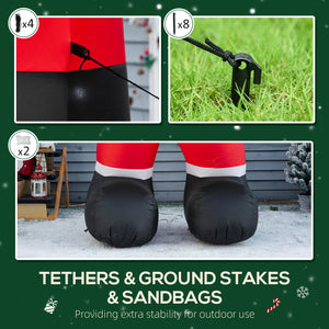 Inflatable Santa Claus with Candy Cane, 8ft Tall