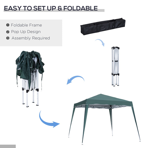 8 x 8 Folding Awning with Carry Bag, Green