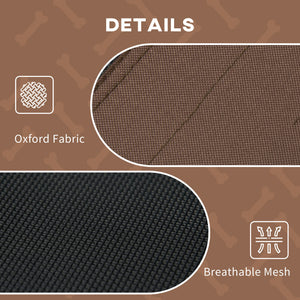 Elevated dog bed with canopy, coffee color