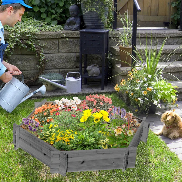 Hexagonal planter without screws, grey