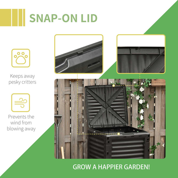 80 gallon (303 litre) garden composter, black.