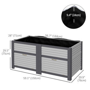 Raised wooden planter with storage