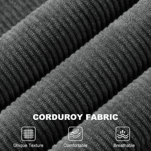 Dark grey corduroy swivel armchair