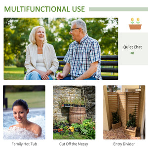 Outdoor Privacy Screen Wood Privacy Panel with 4 Planter Boxes, Raised Bed with 3 Panels, Drainage Holes