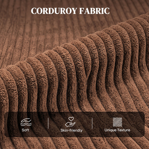 Corduroy recliner, brown