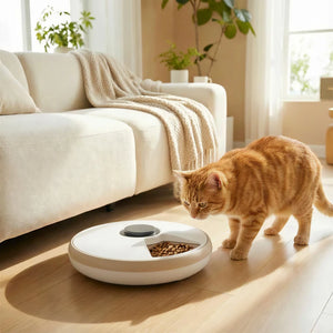 Automatic pet food dispenser with 6 trays and 1 cold pack